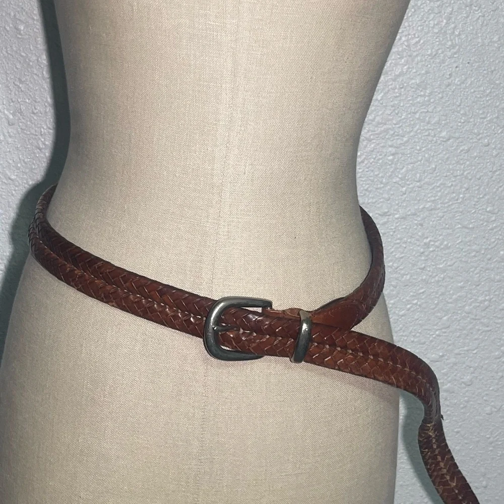 Coach vintage Braided Brown Leather Belt size 40”